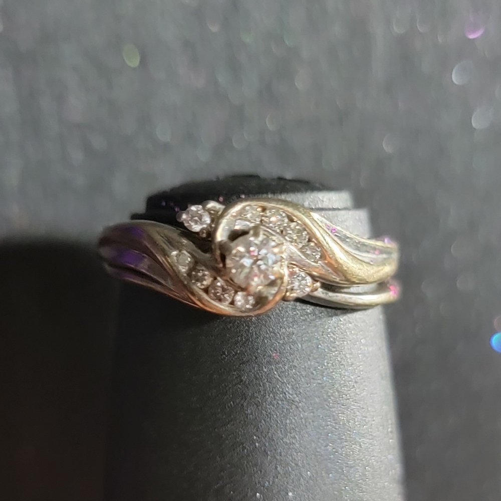 White gold engagement set